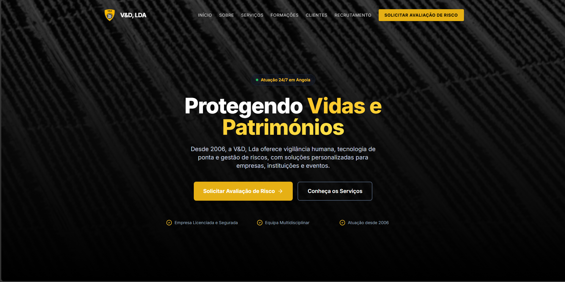 Website V&D, Lda. - Segurança Privada